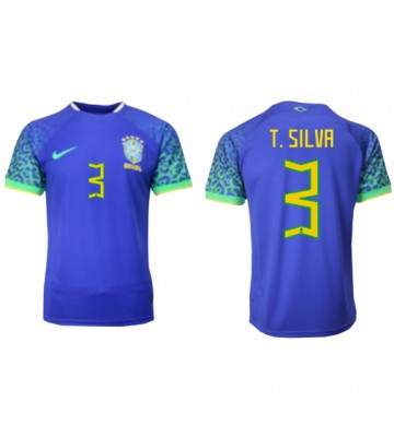 Lacne Muži Futbalové dres Brazília Thiago Silva #3 MS 2022 Krátky Rukáv - Preč